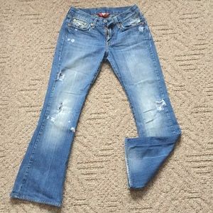 LUCKY BRAND distressed boot cut jeans